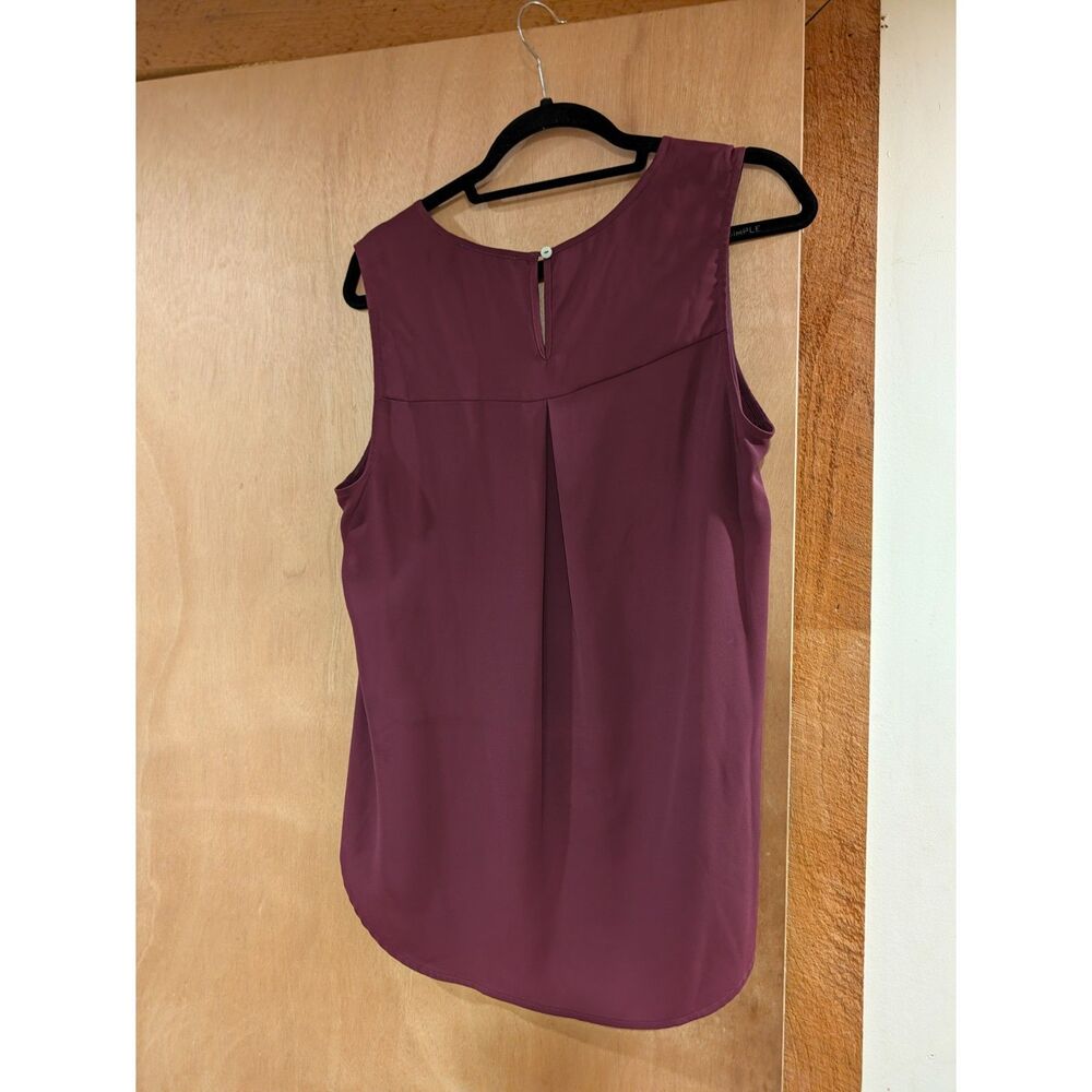 Les Serein Sleeveless Keyhole Blouse - Burgundy / Plum, Size L